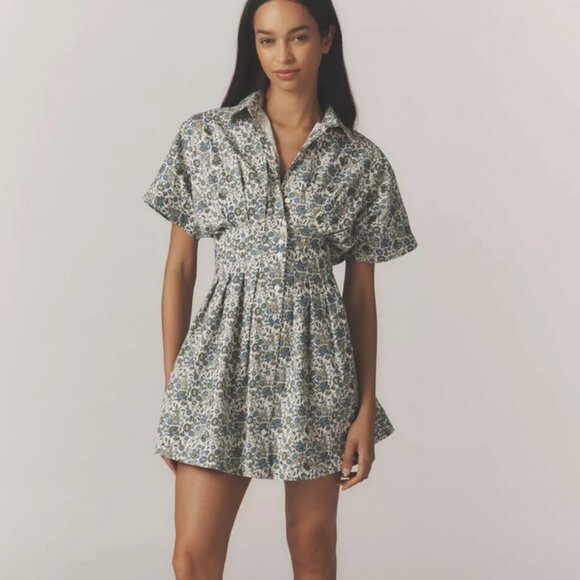 Anthropologie Dresses & Skirts - Anthropologie The Tobie Button-Front Pleated Shirt Dress By Exquise Mini 1X NWT